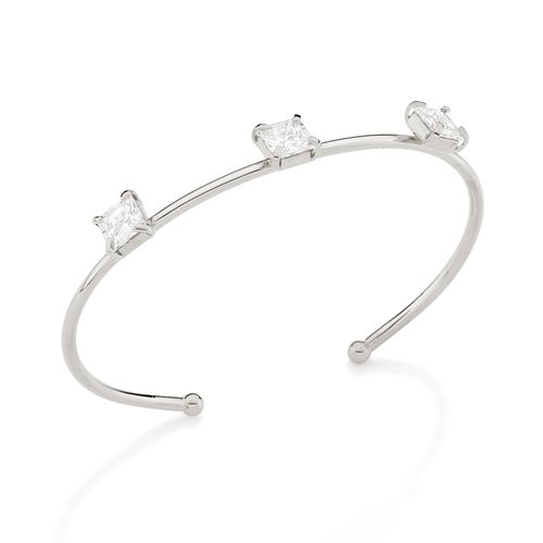 RHODIUM PLATED BRACELET WITH ZIRCONIA