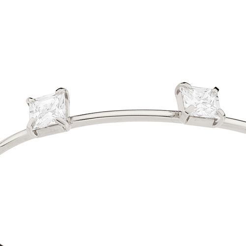 RHODIUM PLATED BRACELET WITH ZIRCONIA