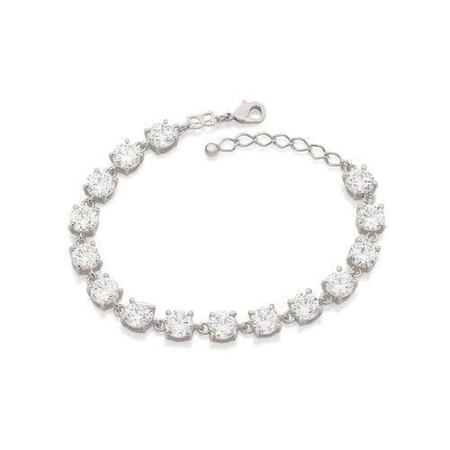 RHODIUM PLATED BRACELET WITH ZIRCONIA