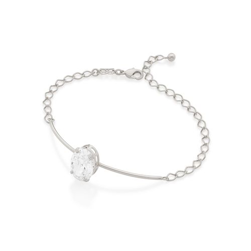 RHODIUM PLATED BRACELET WITH ZIRCONIA