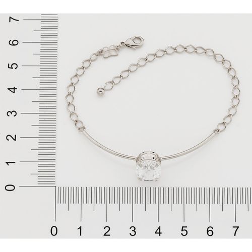 RHODIUM PLATED BRACELET WITH ZIRCONIA