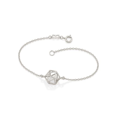 RHODIUM PLATED BRACELET WITH ZIRCONIA