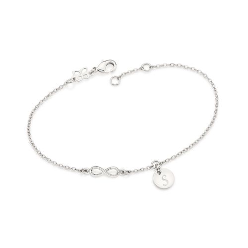 PLATINUM FOREVER BRACELET WITH LETTER -LETTER S