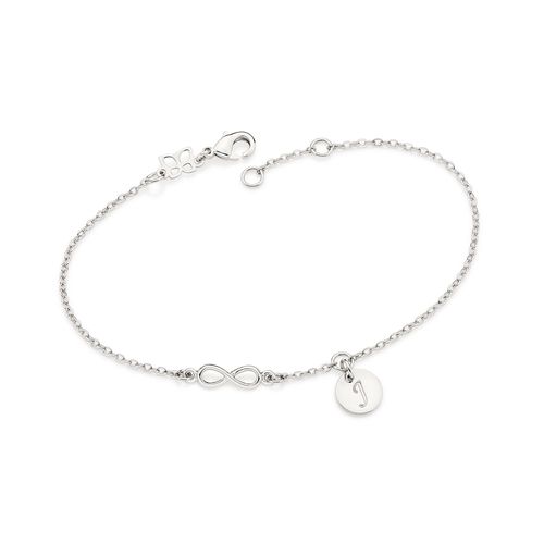 PLATINUM FOREVER BRACELET WITH LETTER -LETTER J