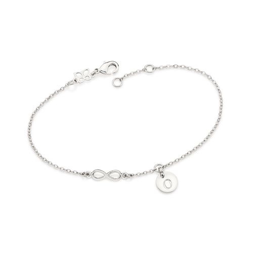 PLATINUM FOREVER BRACELET WITH LETTER -LETTER O