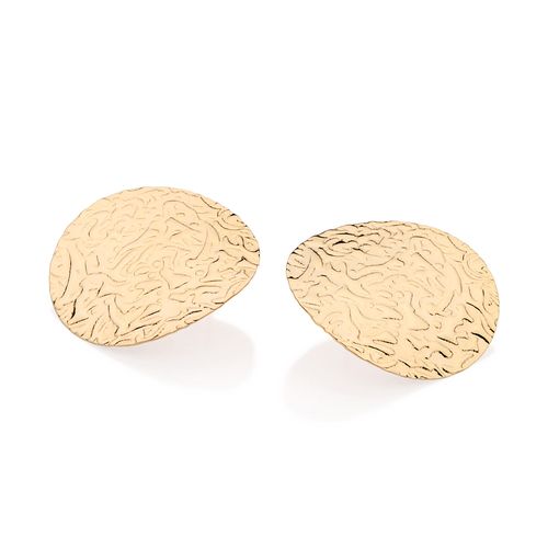 GOLD MOON CRATER BUTTON EARRINGS