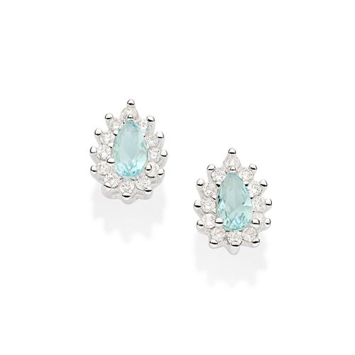 SILVER 925 SOMETHING BLUE STUD EARRINGS