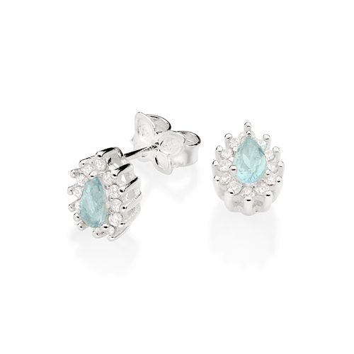 SILVER 925 SOMETHING BLUE STUD EARRINGS