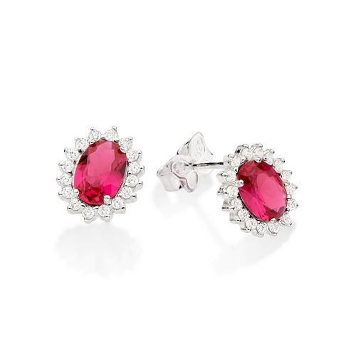 SILVER CHERRY STUD EARRINGS