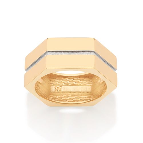 GOLD MEN’S HEXAGON RING