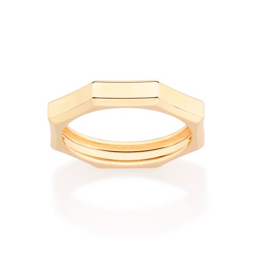 GOLD OCTAGON SKINNY RING