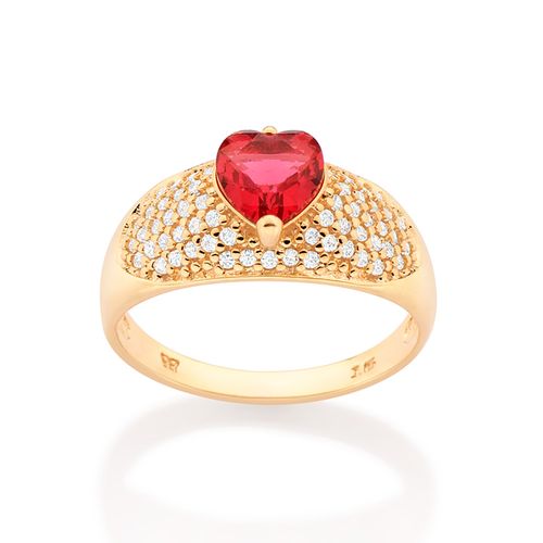 GOLD RED LOVE RING