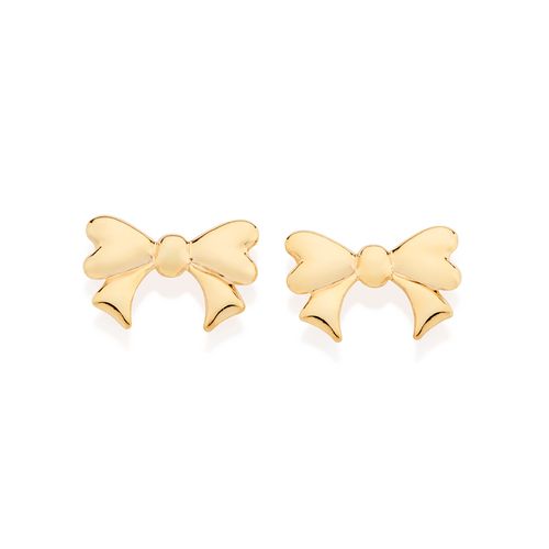 GOLD BOW STUD EARRINGS