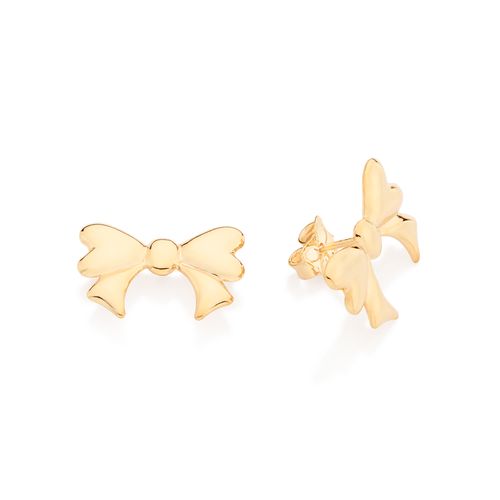 GOLD BOW STUD EARRINGS