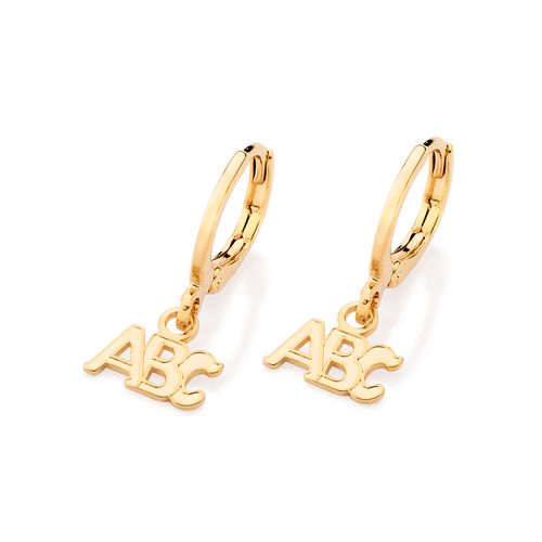 GOLD ABC KIDS HUGGIE EAARRINGS