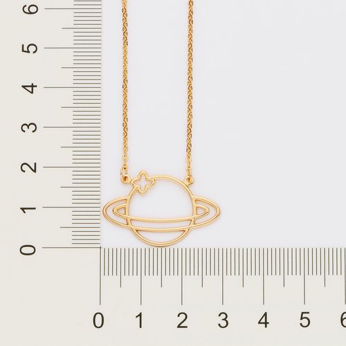 GOLD SATURN NECKLACE