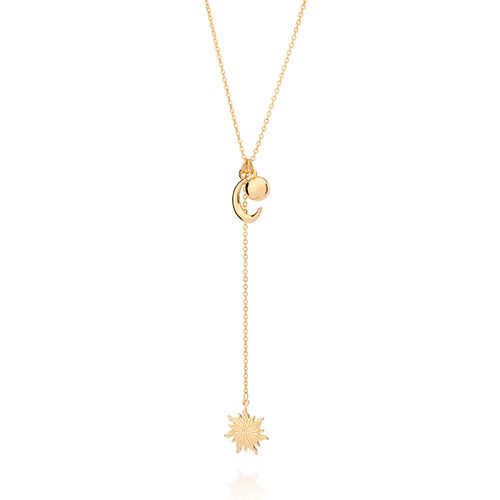 GOLD SUN AND MOON NECKLACE
