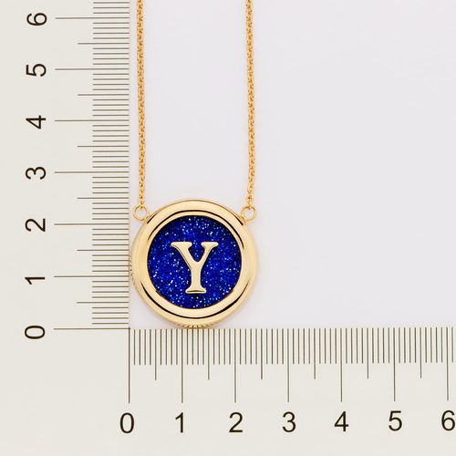 GOLD UNIVERSE LETTER NECKLACE-LETTER Y