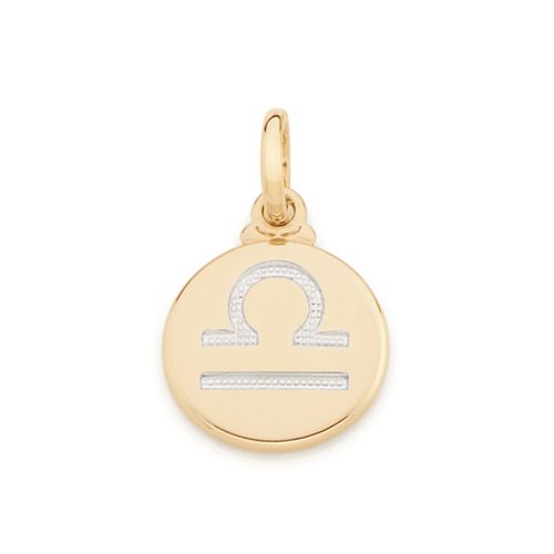 GOLD ZODIAC SIGN MEDAL PENDANT - LIBRA