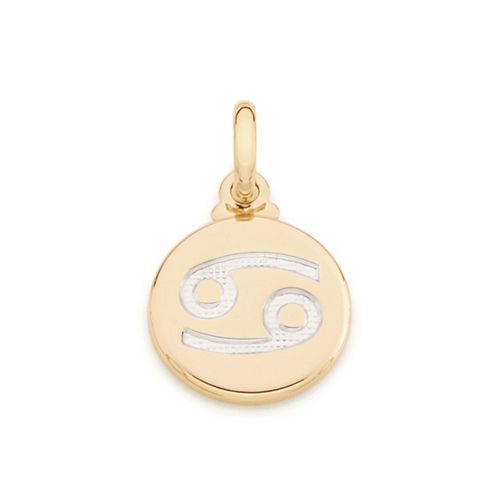 GOLD ZODIAC SIGN MEDAL PENDANT - CANCER