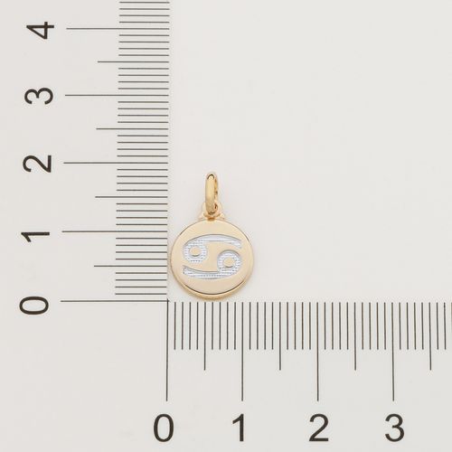 GOLD ZODIAC SIGN MEDAL PENDANT - CANCER