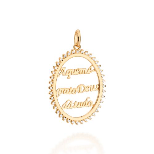 GOLD THANKFUL OVAL PENDANT