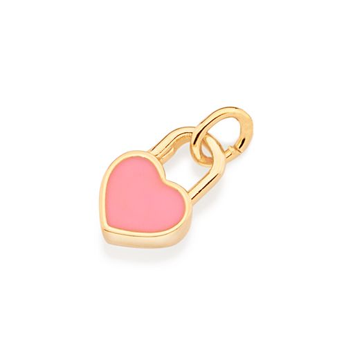 KIDS GOLD HEART LOCK PENDANT