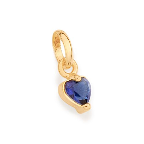 GOLD BLUE HEART PENDANT