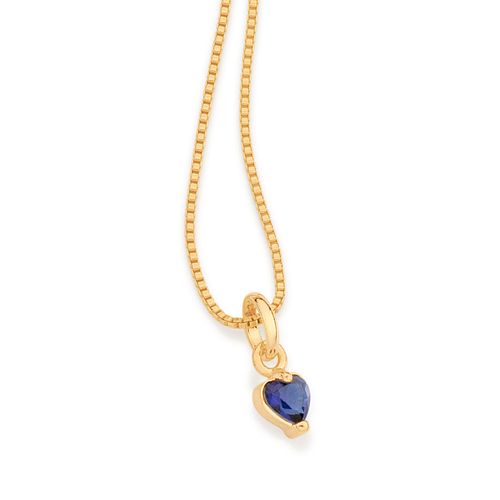 GOLD BLUE HEART PENDANT