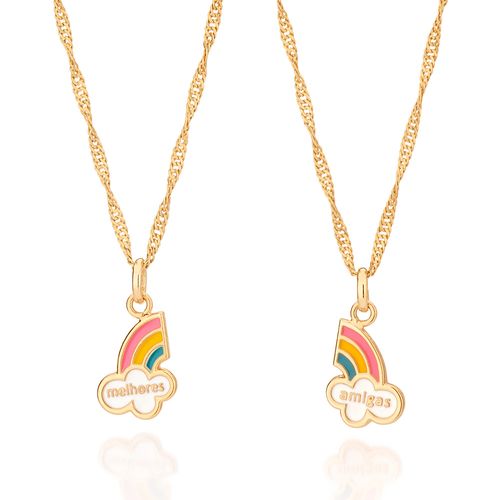 KIDS GOLD BFF RAINBOW PENDANT