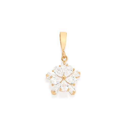 GOLD STUDDED FLOWER PENDANT