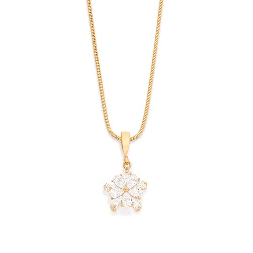 GOLD STUDDED FLOWER PENDANT