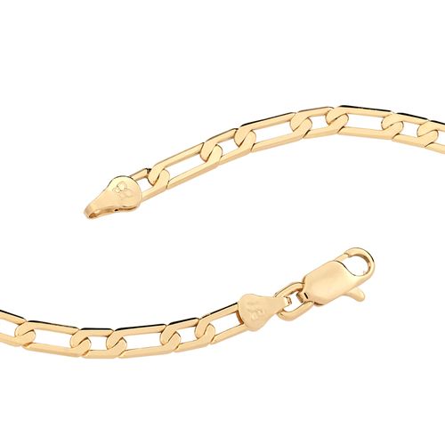 GOLD FIGARO BRACELET - 19CM