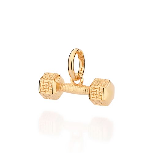 GOLD DUMBBELL PENDANT