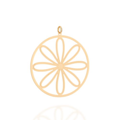 GOLD ORANGE SLICE MANDALA PENDANT