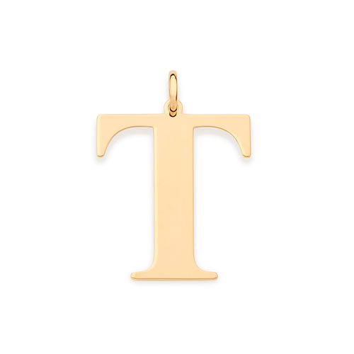 GOLD MODERN MAXI LETTER PENDANT -LETTER T