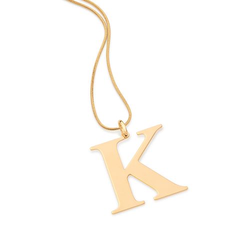 GOLD MODERN MAXI LETTER PENDANT -LETTER K