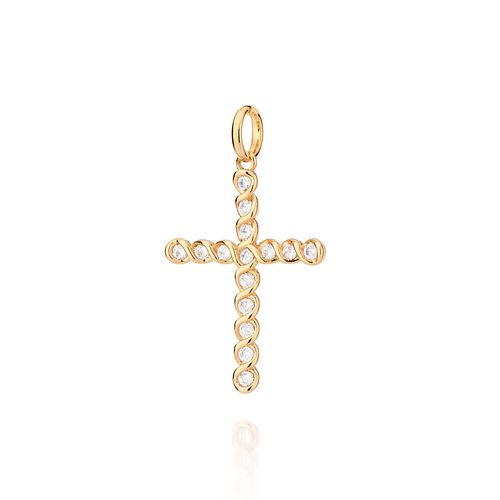 GOLD TWISTED CROSS PENDANT