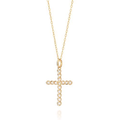 GOLD TWISTED CROSS PENDANT