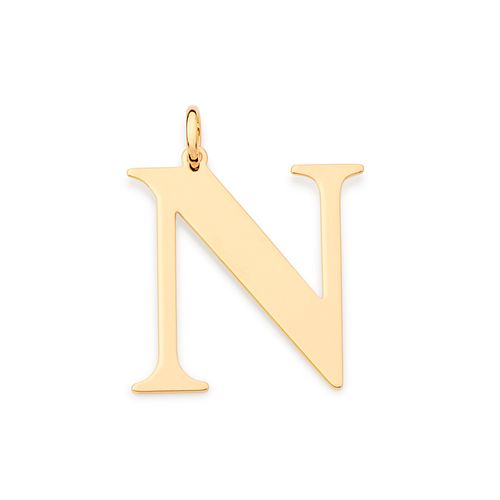 GOLD MODERN MAXI LETTER PENDANT -LETTER N