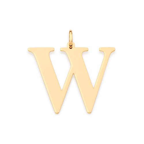 GOLD MODERN MAXI LETTER PENDANT -LETTER W