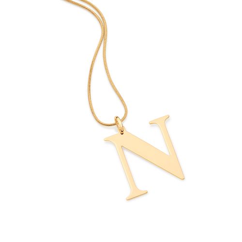 GOLD MODERN MAXI LETTER PENDANT -LETTER N