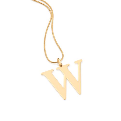 GOLD MODERN MAXI LETTER PENDANT -LETTER W