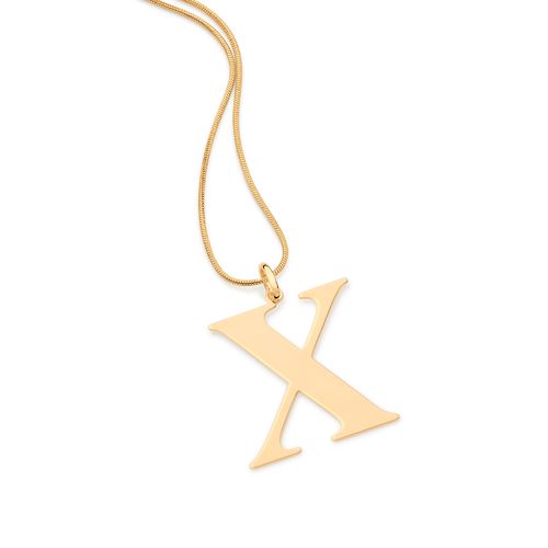 GOLD MODERN MAXI LETTER PENDANT -LETTER X