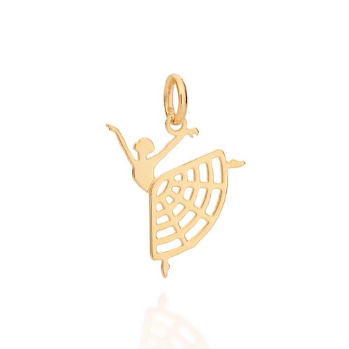 GOLD BALLERINA ARABESQUE PENDANT