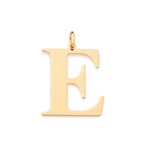 GOLD MODERN MAXI LETTER PENDANT -LETTER E