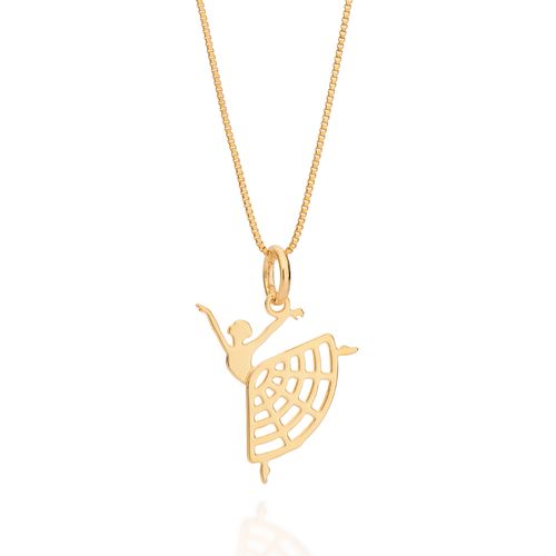 GOLD BALLERINA ARABESQUE PENDANT