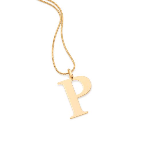 GOLD MODERN MAXI LETTER PENDANT -LETTER P