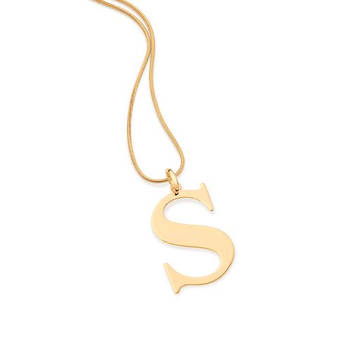 GOLD MODERN MAXI LETTER PENDANT -LETTER S