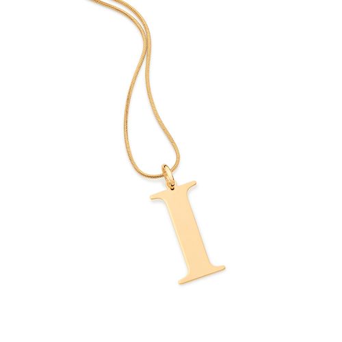 GOLD MODERN MAXI LETTER PENDANT -LETTER I